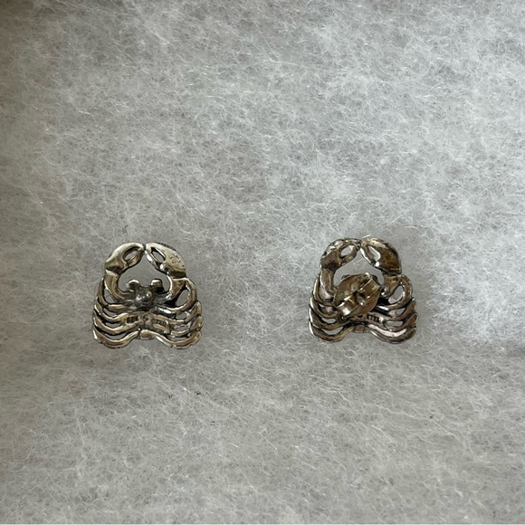 Sterling Silver Crab Post Earrings - Picture 3 of 7